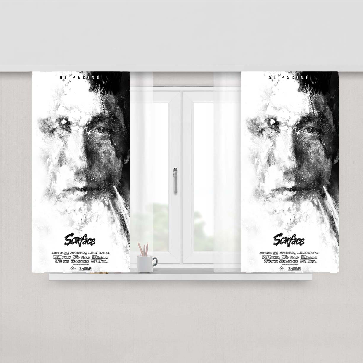Scarface 1983 Poster Peach Skin Window Curtains