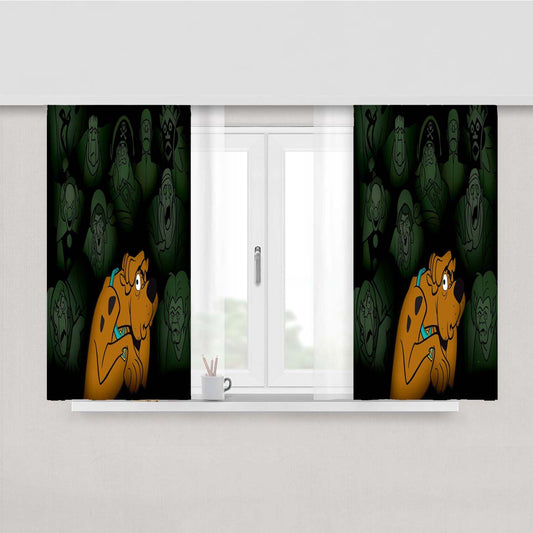 Scobby Doo And Ghosts Peach Skin Window Curtains