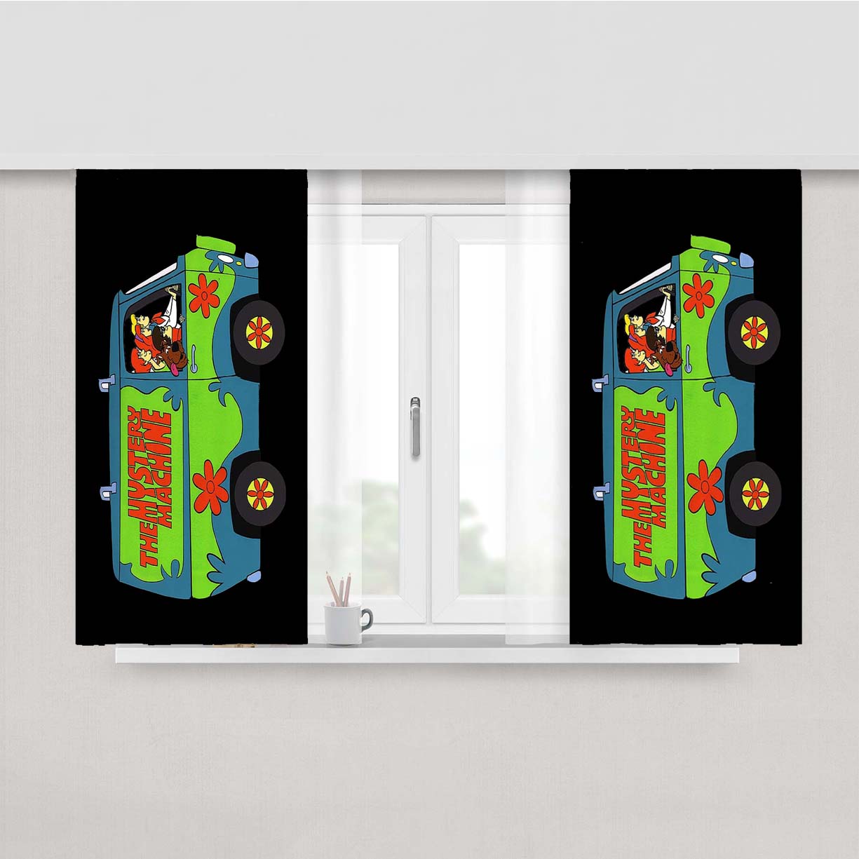 Scooby Doo Bus Peach Skin Window Curtains