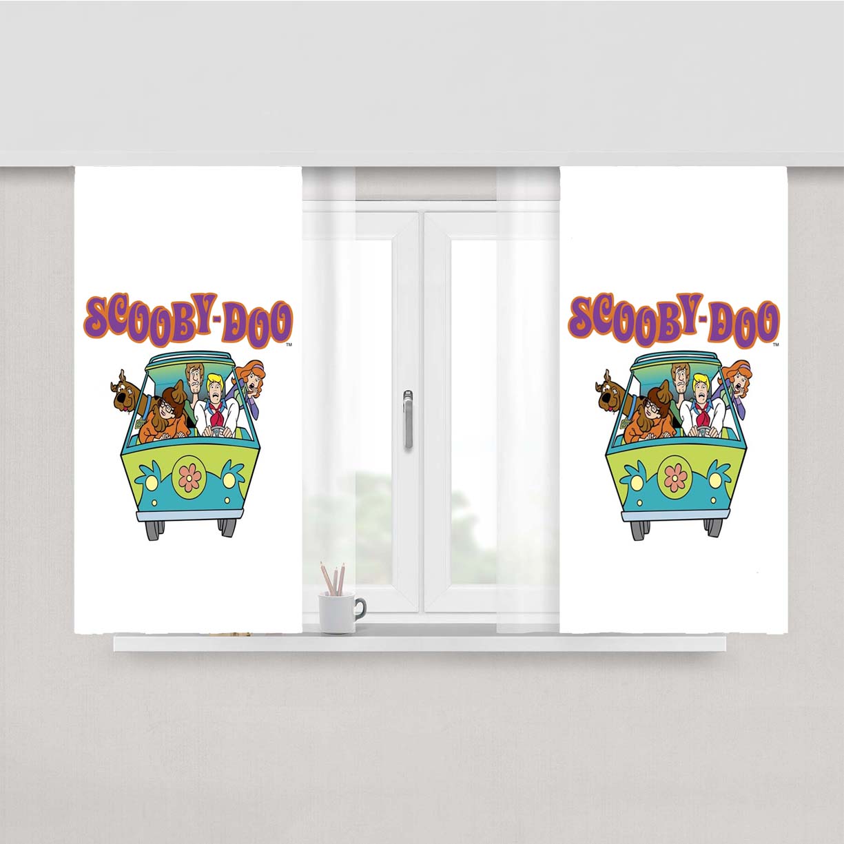 Scooby Doo Classic Mystery Car Peach Skin Window Curtains