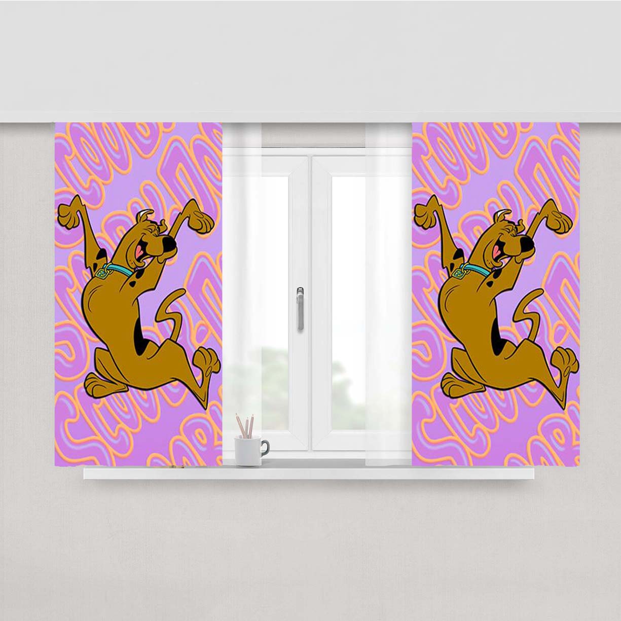Scooby Doo Dog Peach Skin Window Curtains