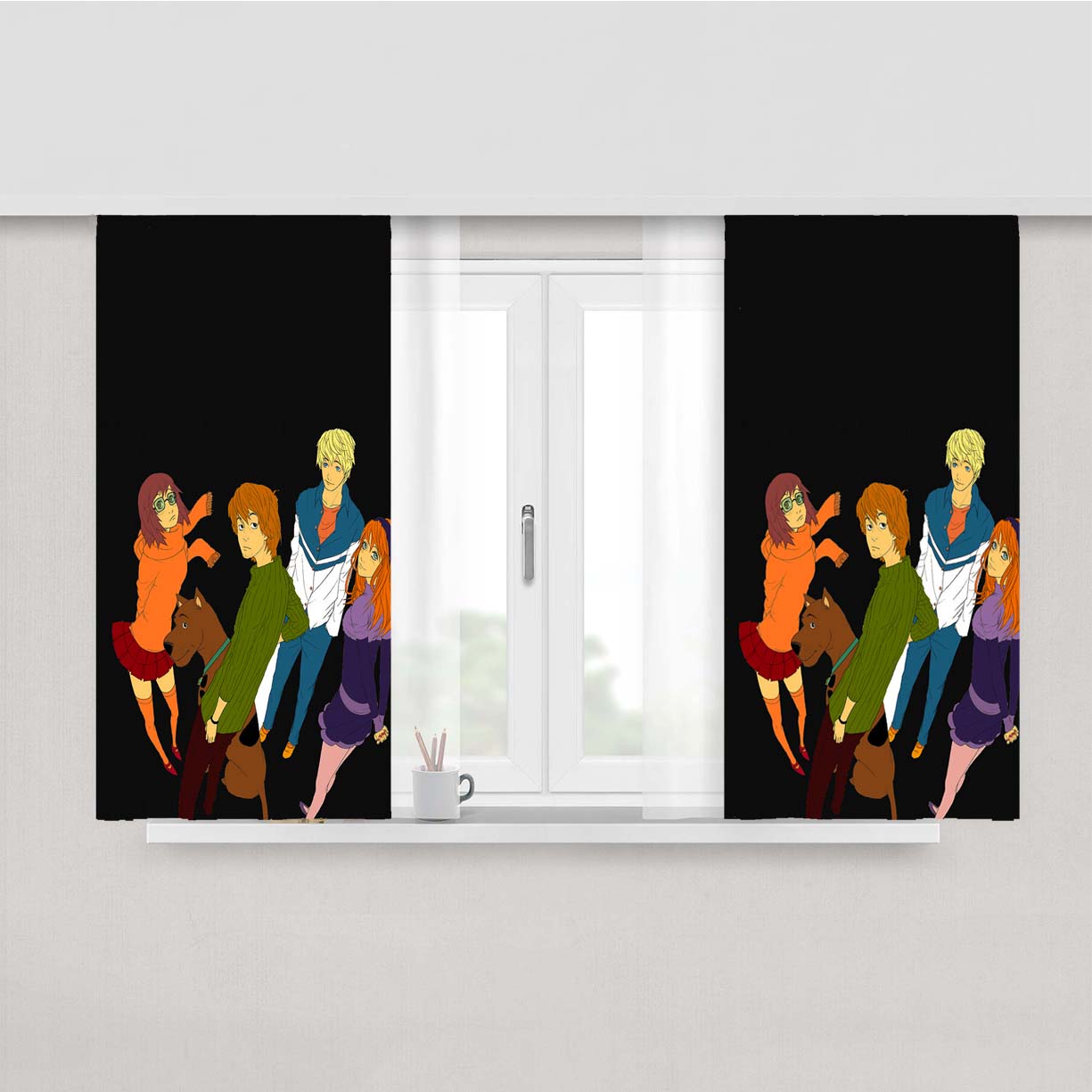 Scooby Doo Minimalist Wallpapers Peach Skin Window Curtains