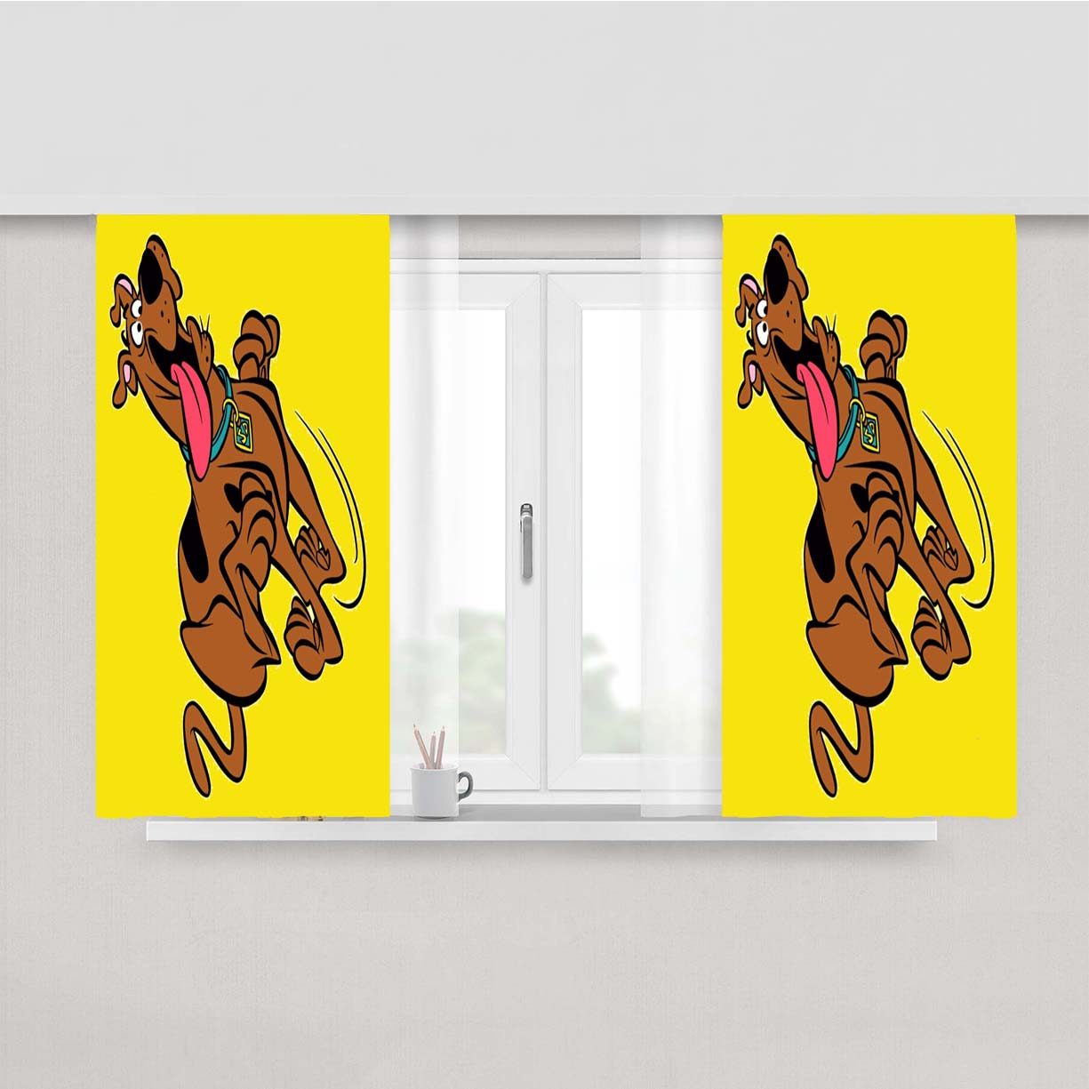 Scooby Doo Running Peach Skin Window Curtains