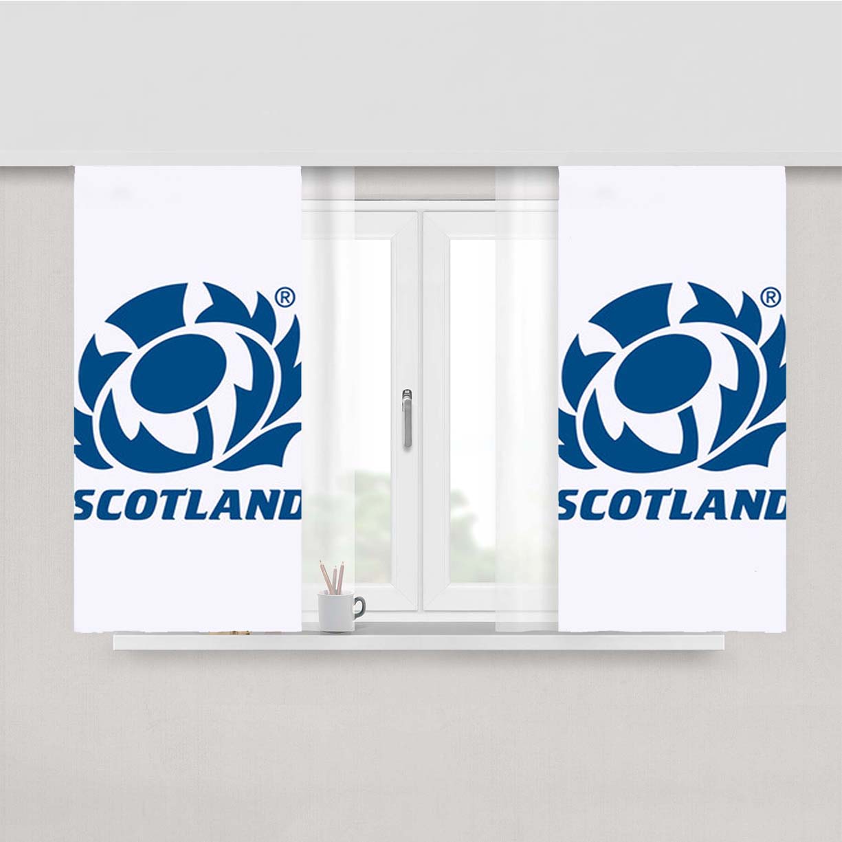 Scotland White Peach Skin Window Curtains