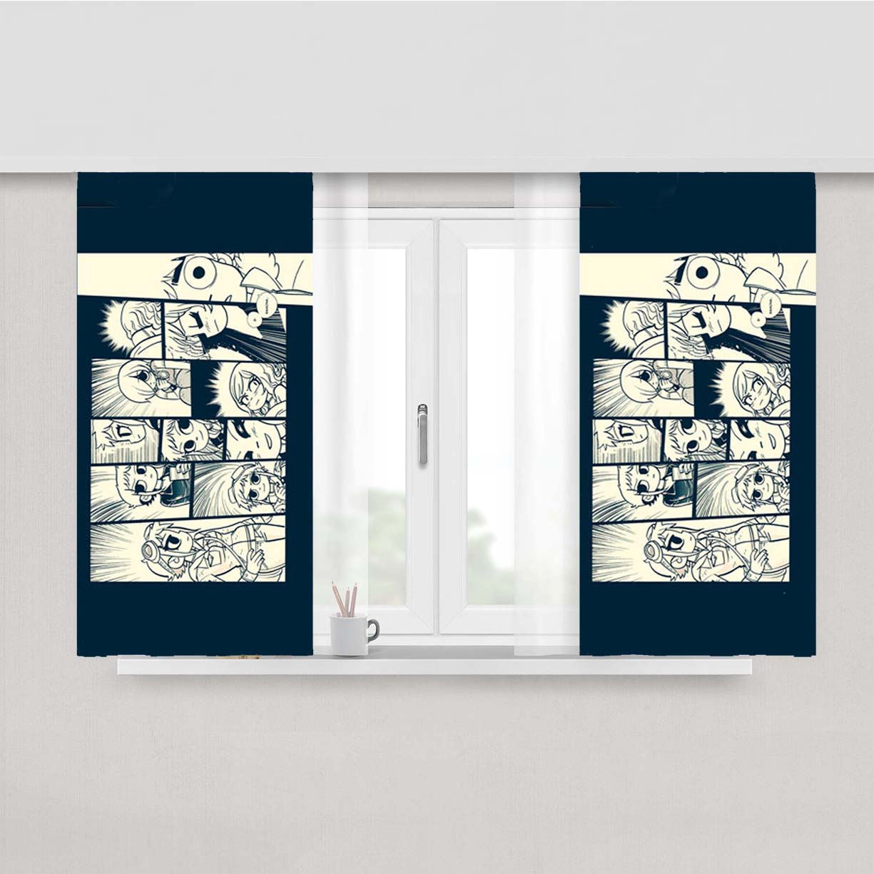 Scott Pilgrim Comics Ramona Flowers Peach Skin Window Curtains