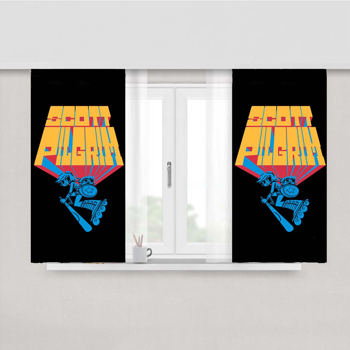 Scott Pilgrim New Peach Skin Window Curtains