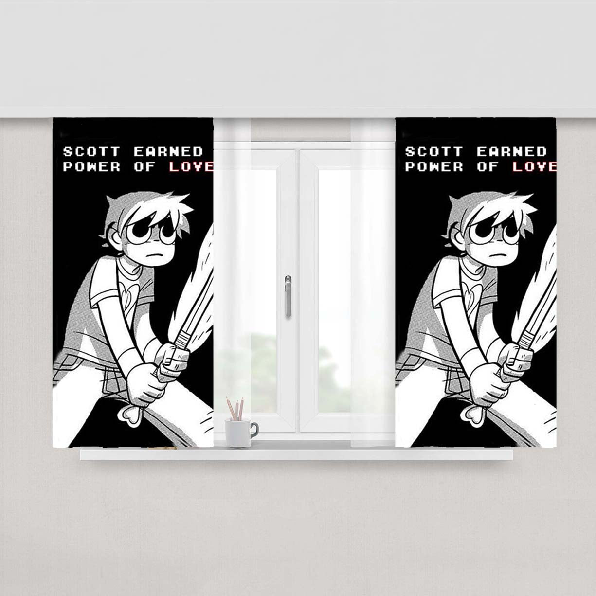 Scott Pilgrim Quotes Peach Skin Window Curtains