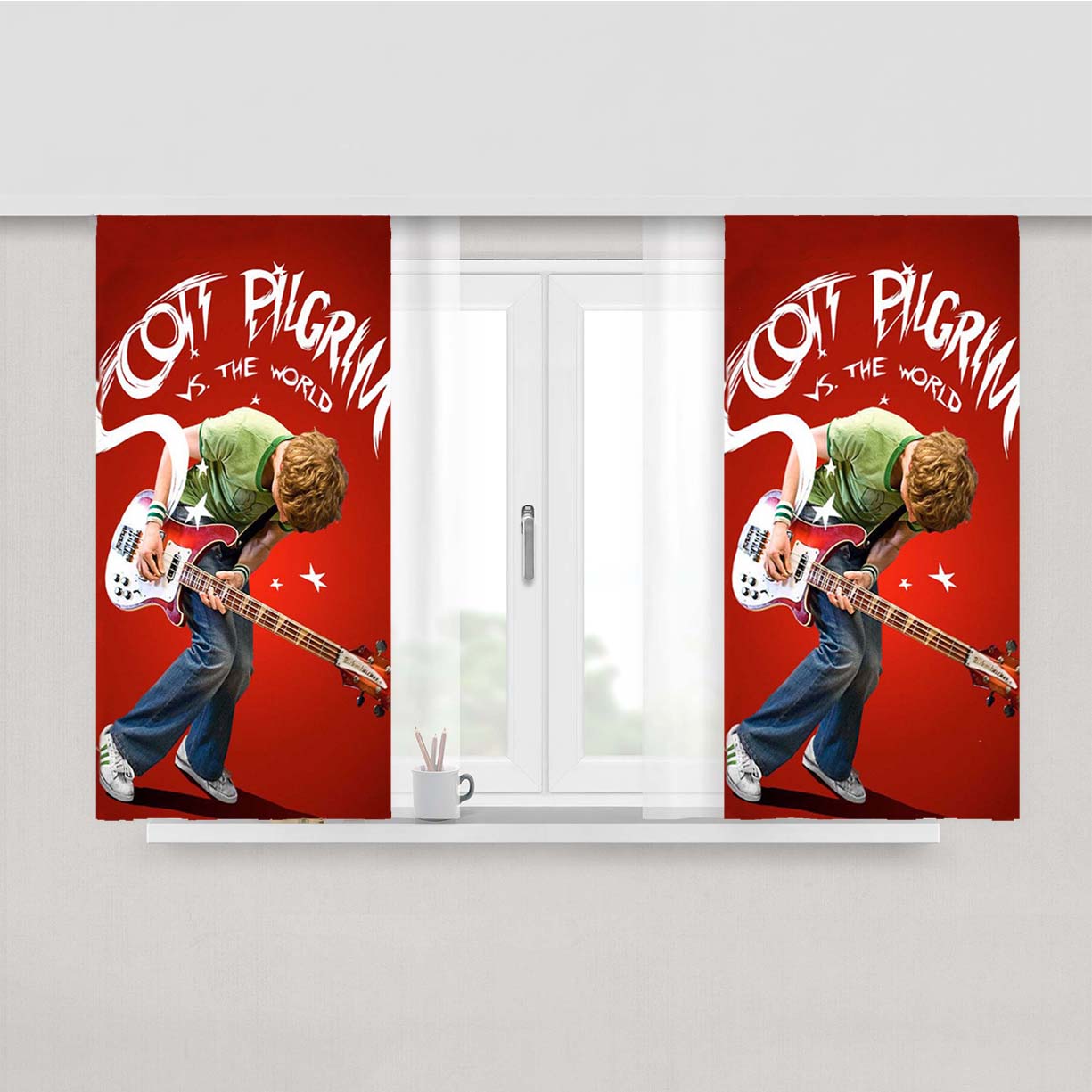 Scott Pilgrim Vs The World Peach Skin Window Curtains