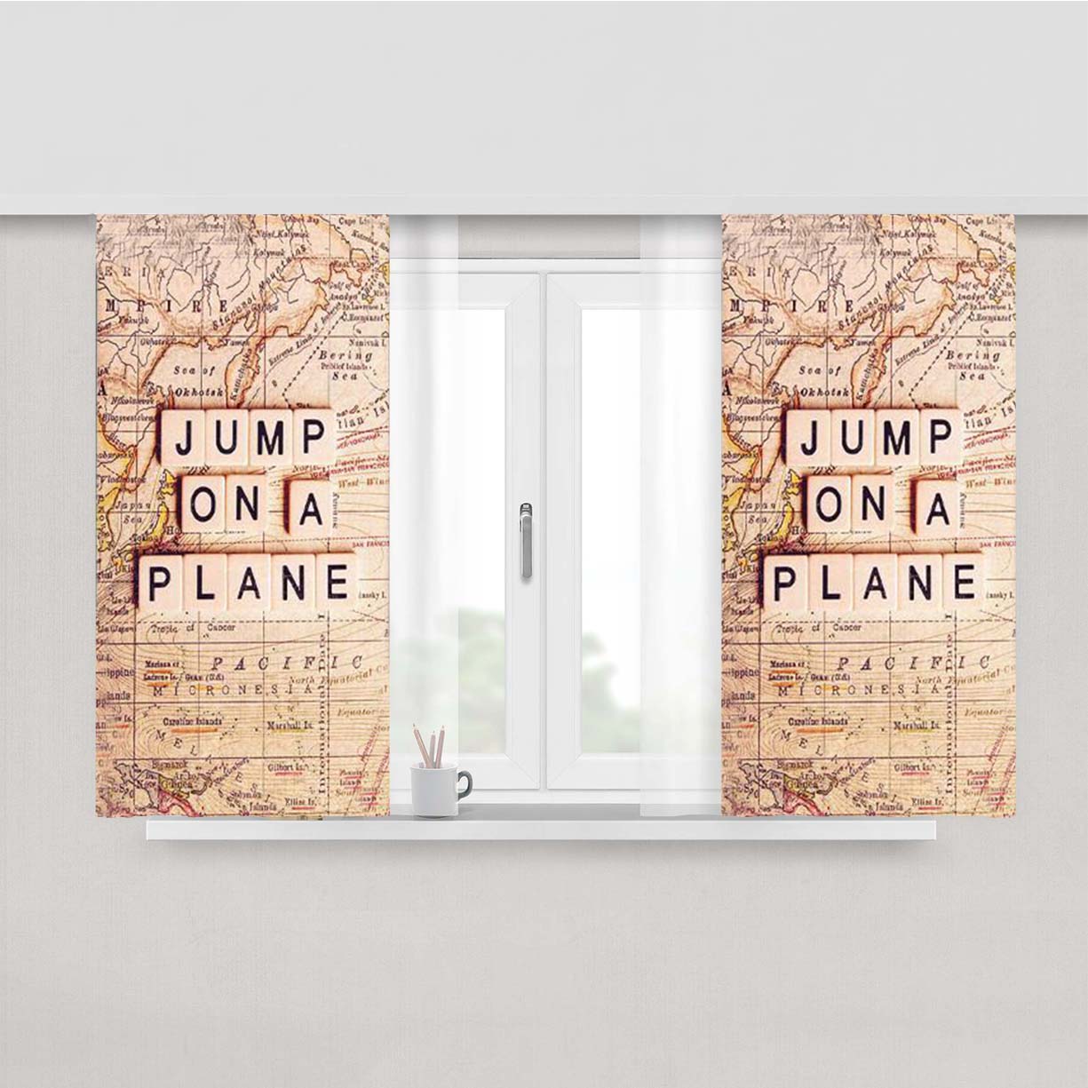 Scrabble Case Travel Peach Skin Window Curtains