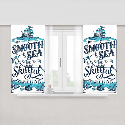 Sea Decide Skillfull Sailor Peach Skin Window Curtains