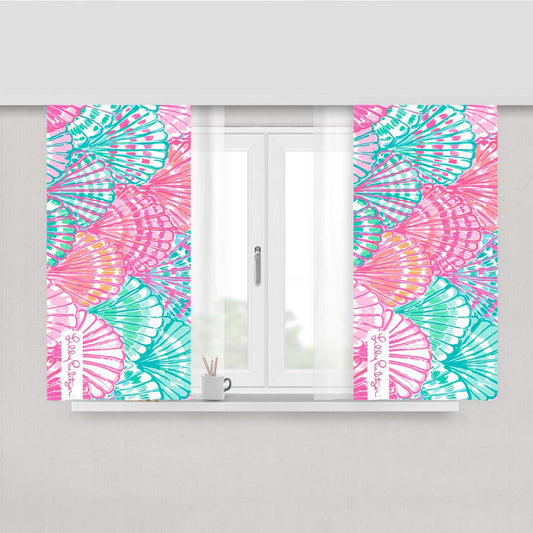 Sea Shells Lilly Pulitzer Color Peach Skin Window Curtains
