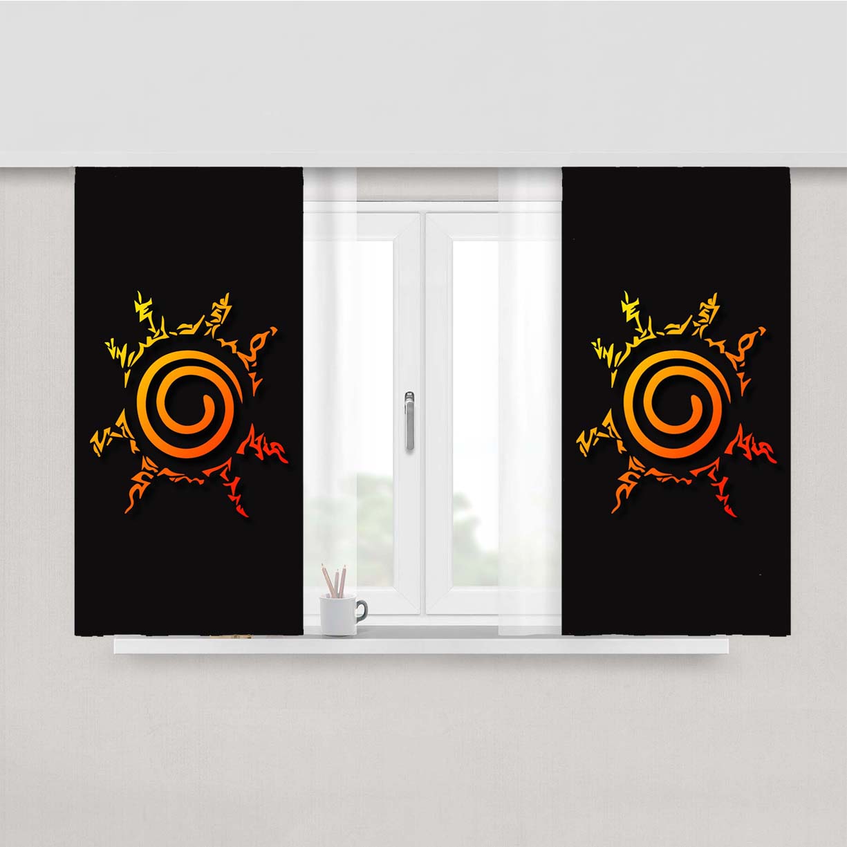 Seals Naruto Shippuden Naruto Uzumaki Wallpaper Peach Skin Window Curtains