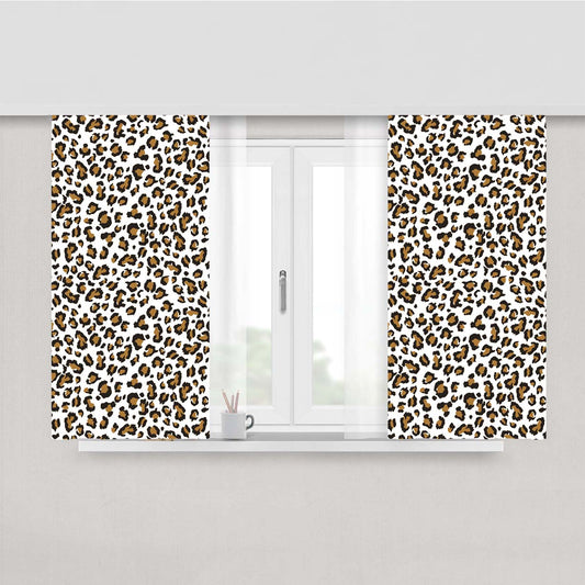 Seamless Leopard Texture Peach Skin Window Curtains