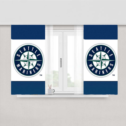 Seattle Mariners Logo Peach Skin Window Curtains