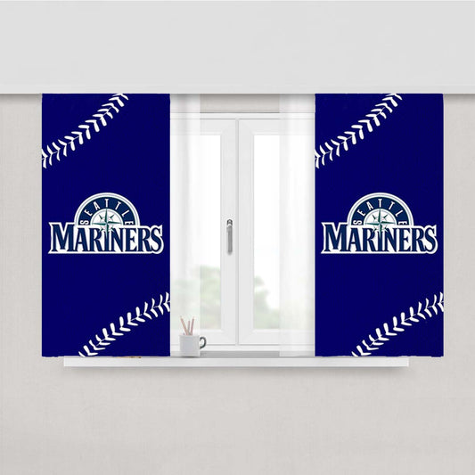 Seattle Mariners Logo Sign Peach Skin Window Curtains