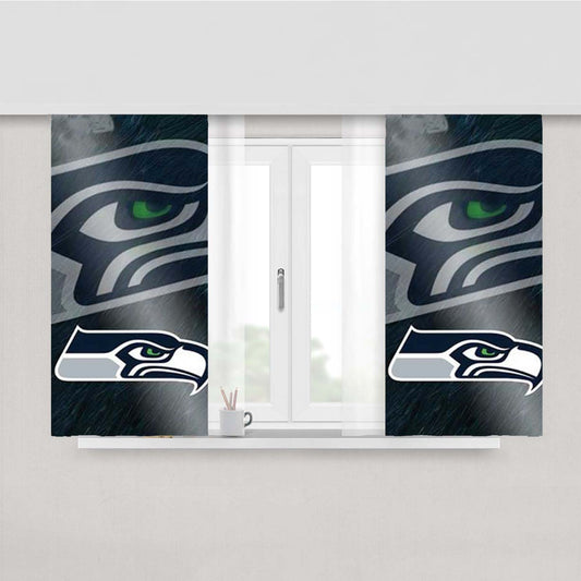 Seattle Seahawks Diagonal Blur Peach Skin Window Curtains