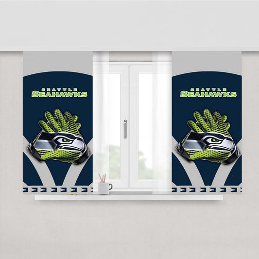 Seattle Seahawks Gloves Blue Grey Peach Skin Window Curtains
