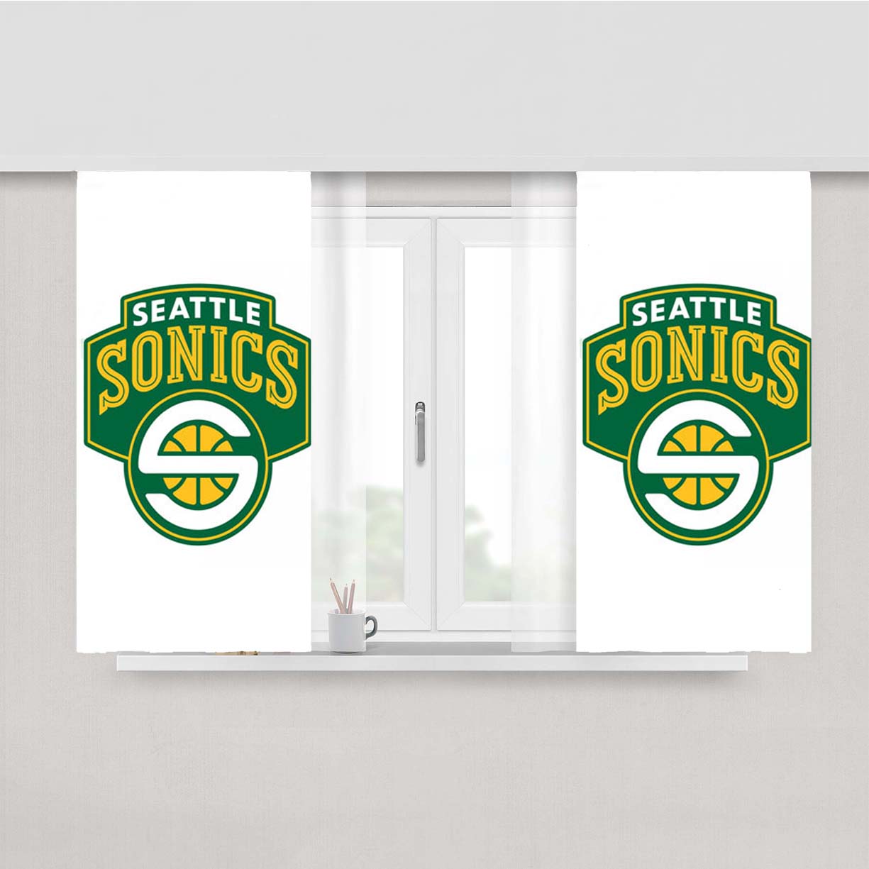 Seattle Supersonics Peach Skin Window Curtains