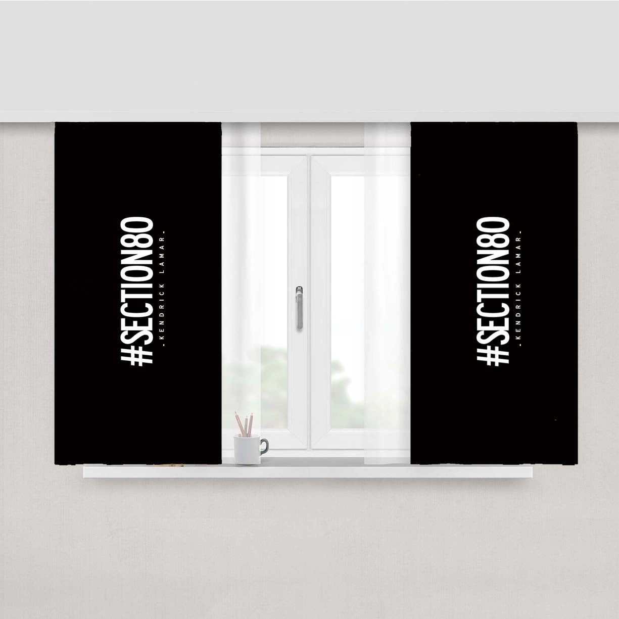 Section 80 Kendrick Lamar Font Peach Skin Window Curtains