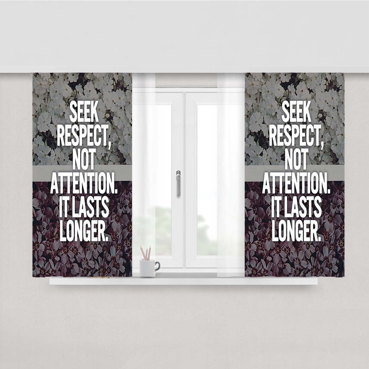 Seek Respect Peach Skin Window Curtains