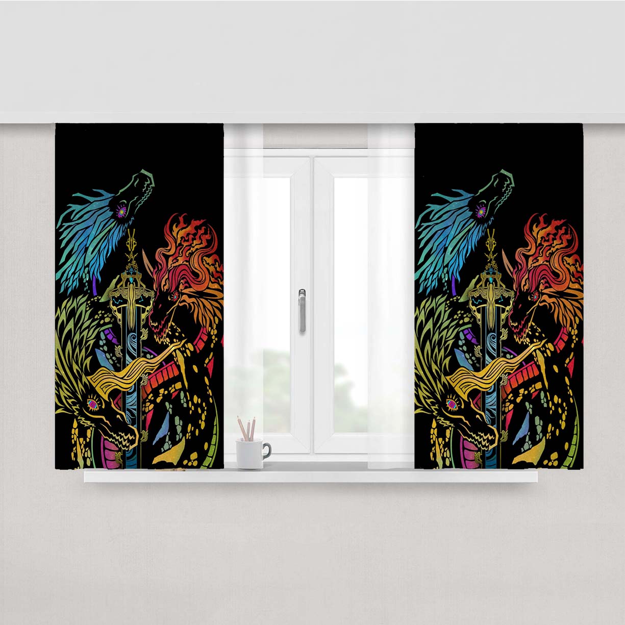Selda Dragon Artwork Naydra Dinraal Farosh Peach Skin Window Curtains