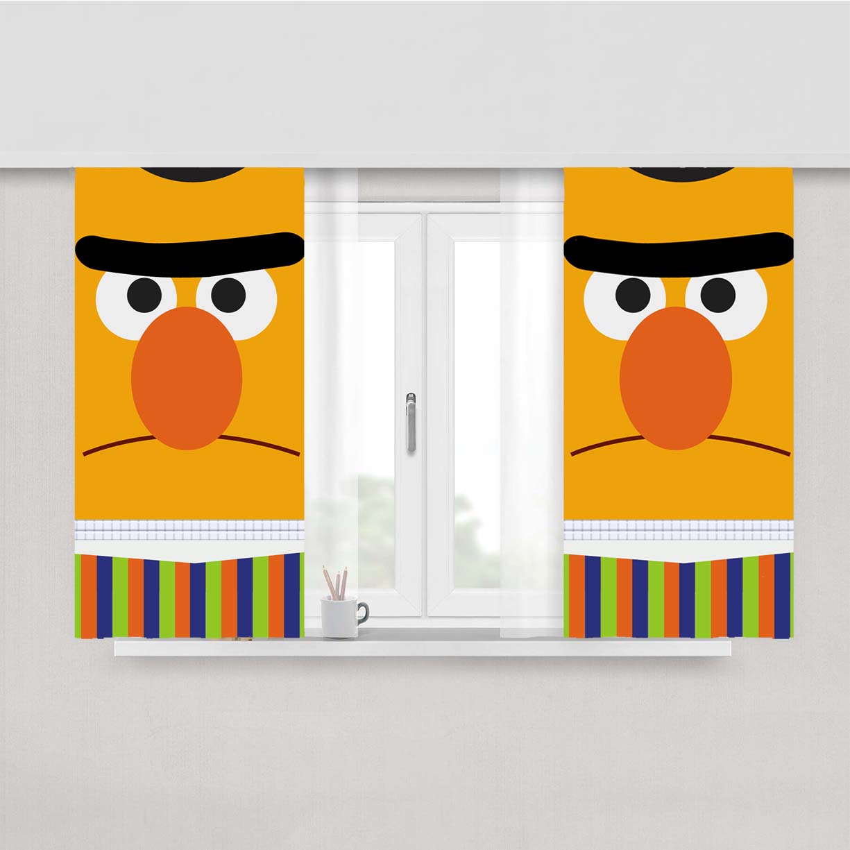 Sesame Street Bert Peach Skin Window Curtains