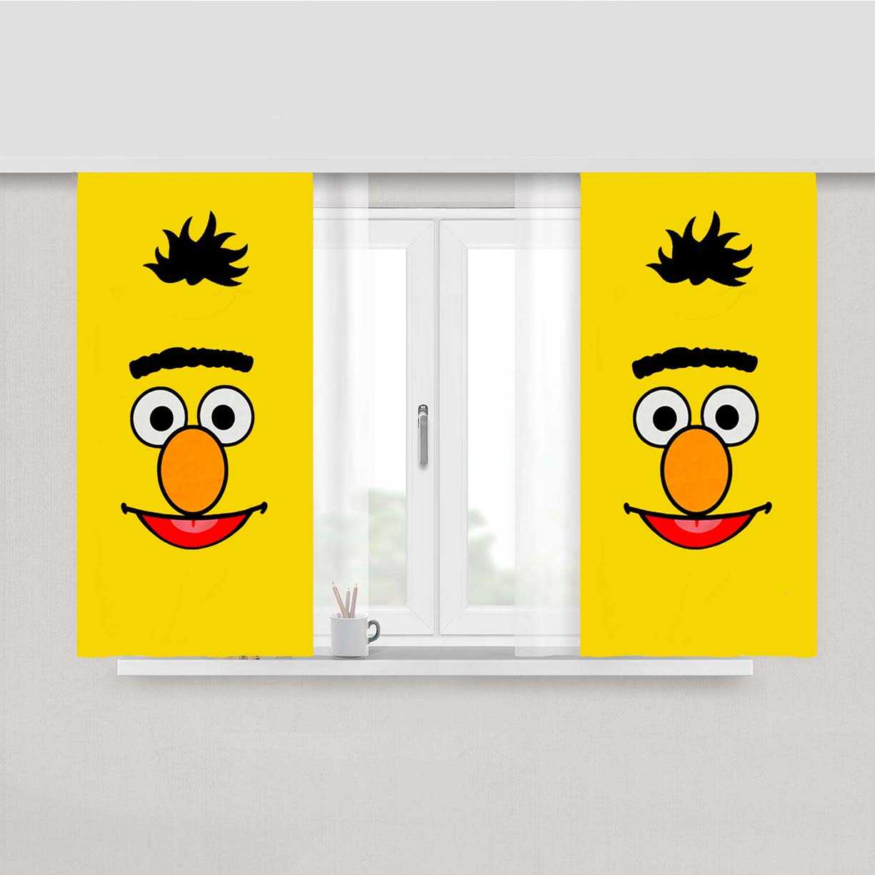 Sesame Street Bert 4 Peach Skin Window Curtains