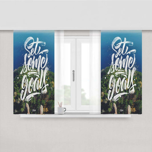 Set Some Goals Peach Skin Window Curtains