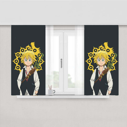 Seven Deadly Sins Meliodas Peach Skin Window Curtains