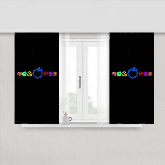 Seven Deadly Sins Symbols Peach Skin Window Curtains