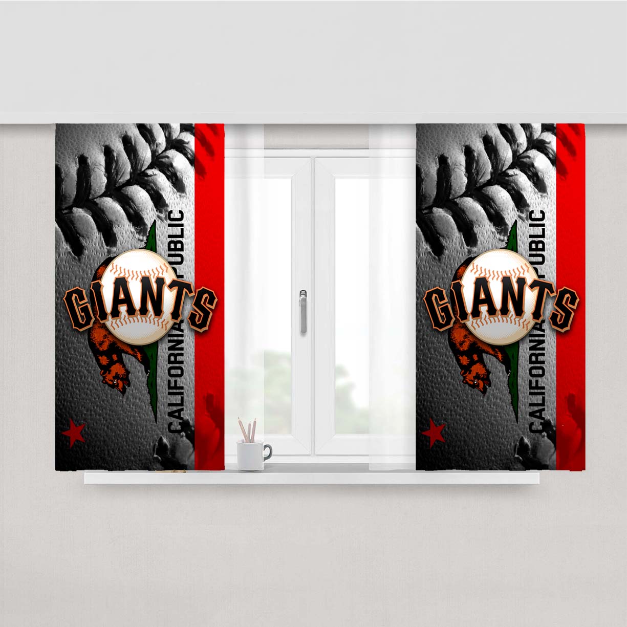 Sf Giants Cali Peach Skin Window Curtains