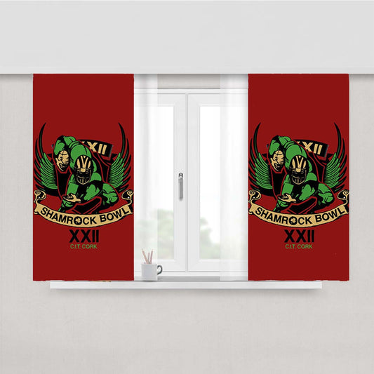 Shamrock Bowl Logo Red Peach Skin Window Curtains