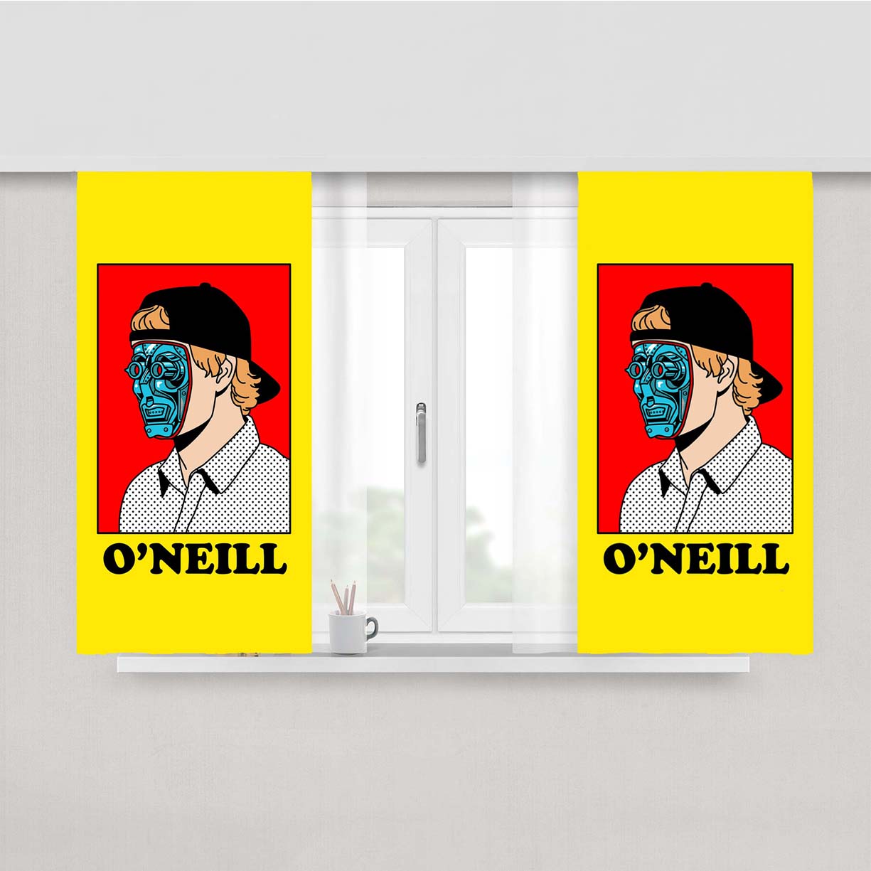Shane O'Neill Cyborg Wallpaper Primitive Skate Peach Skin Window Curtains