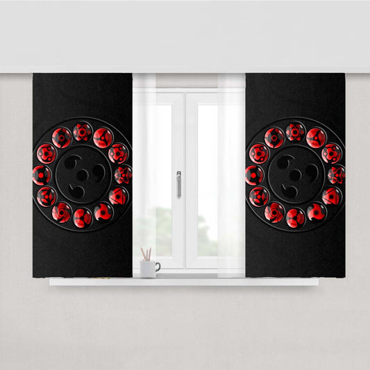 Sharingan Eyes Itachi Amaterasu Peach Skin Window Curtains