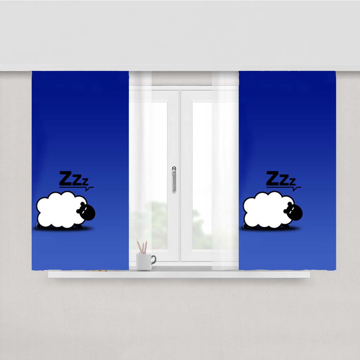 Shaun The Sheeps Sleep Peach Skin Window Curtains