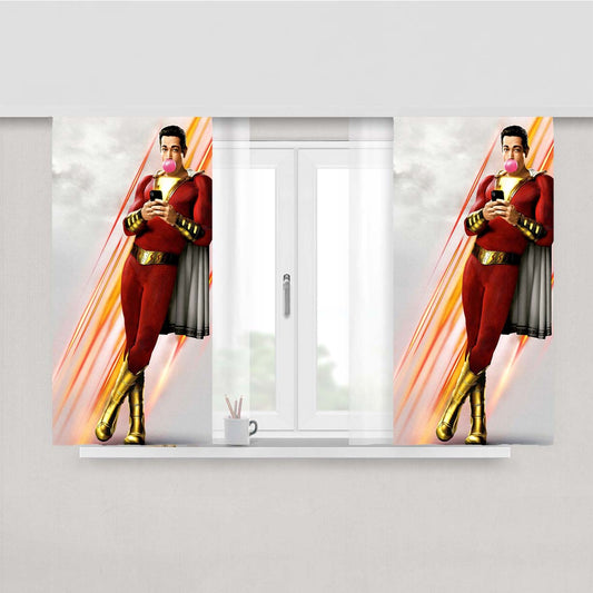 Shazam! Poster Canvas Peach Skin Window Curtains