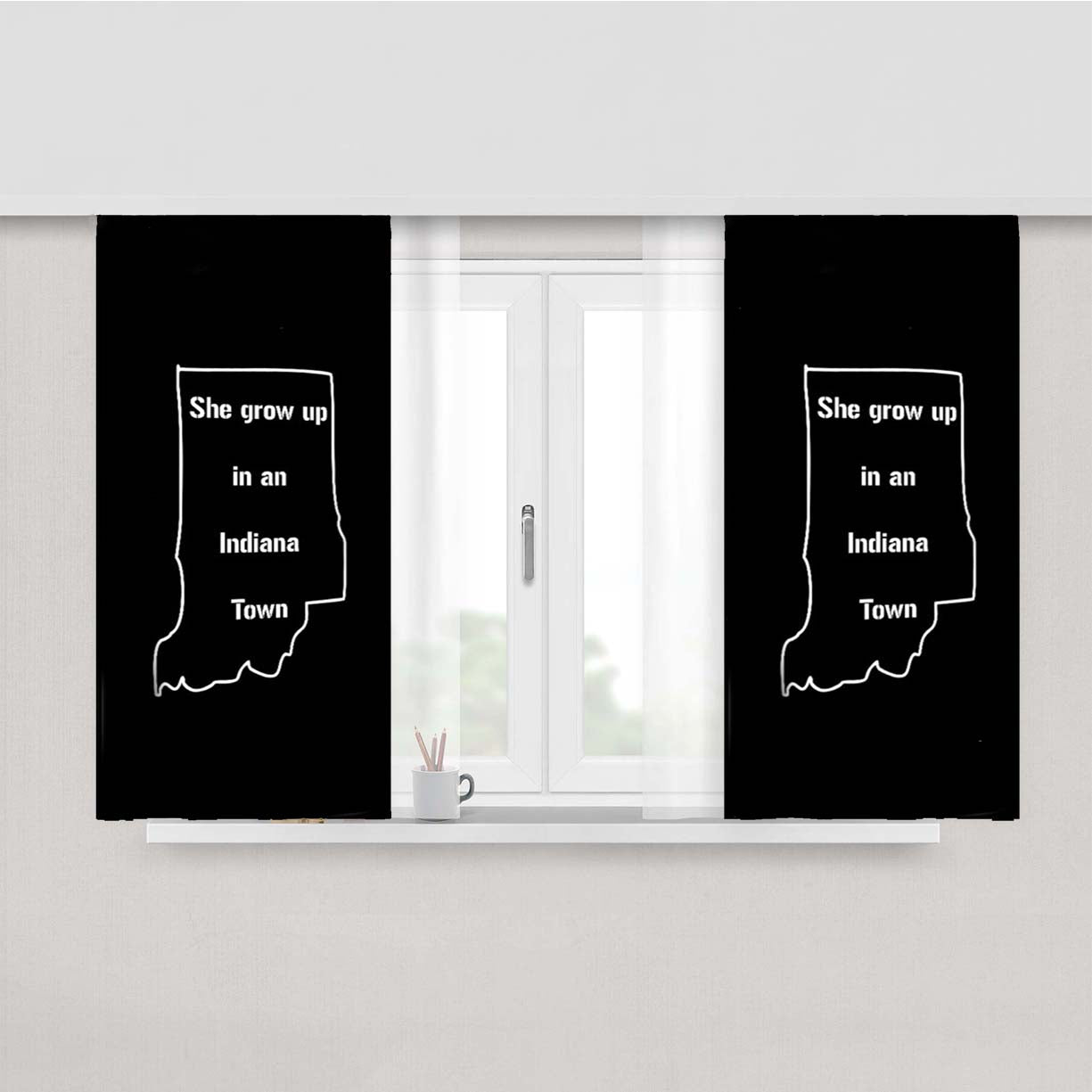 She Grew Up In An Indiana Town Tom Petty Peach Skin Window Curtains
