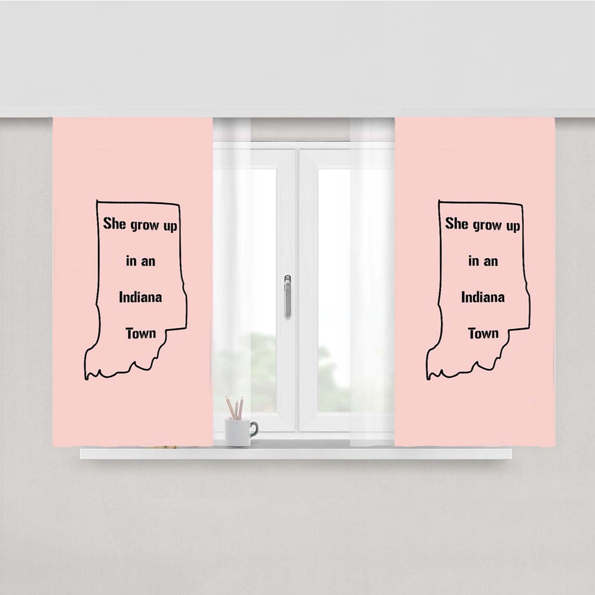 She Grew Up In An Indiana Town Tom Petty Pink Peach Skin Window Curtains