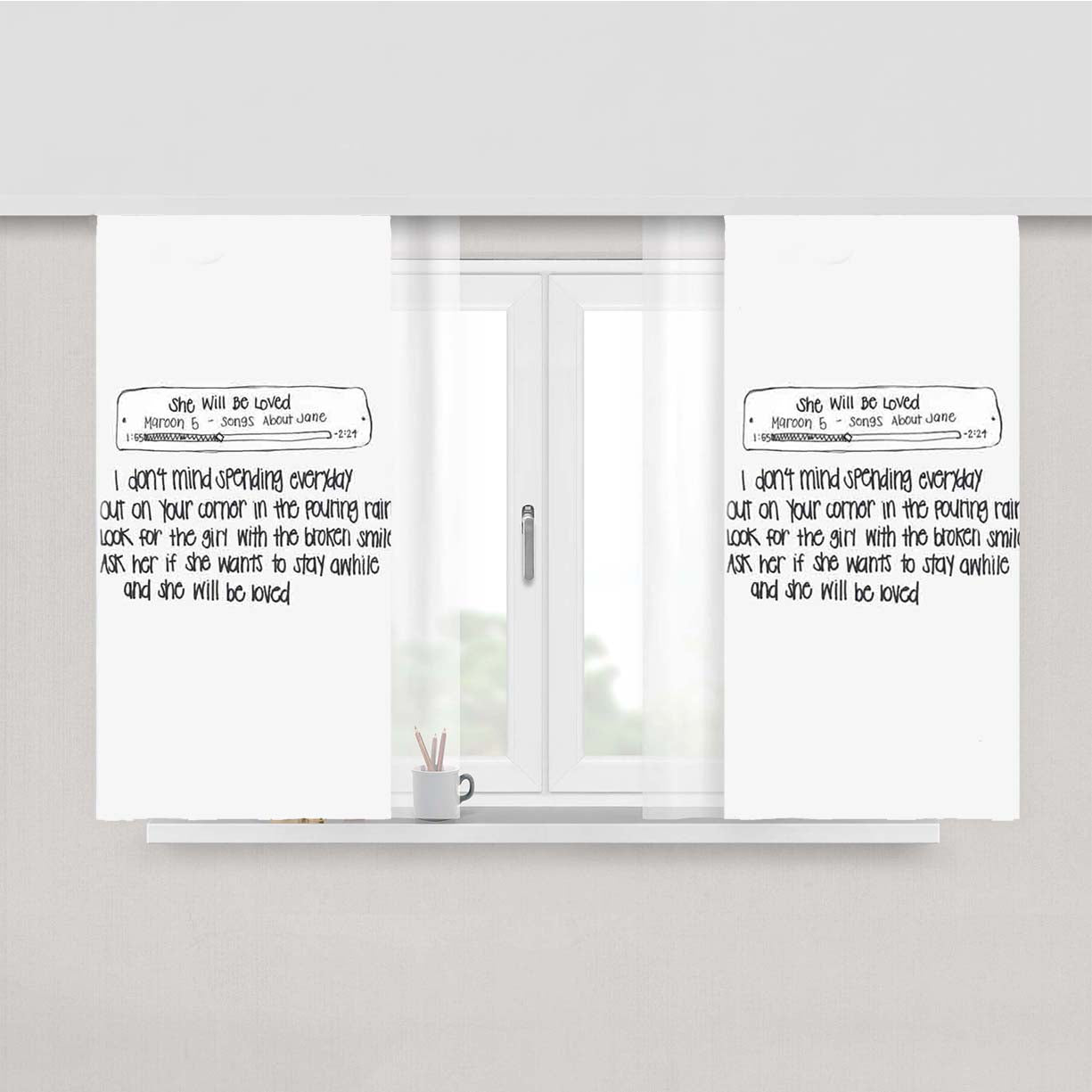 She Will Be Loved Peach Skin Window Curtains