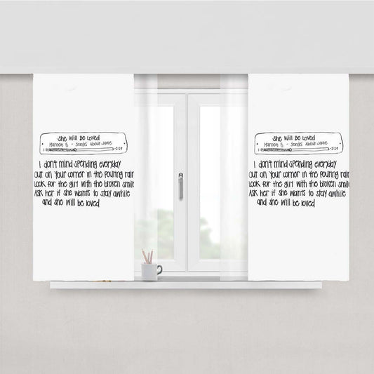 She Will Be Loved Peach Skin Window Curtains