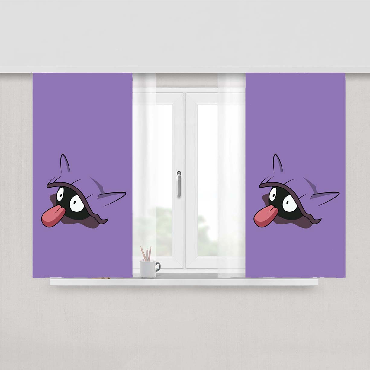 Shellder Pokemon Peach Skin Window Curtains