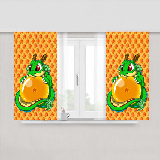 Shen Long Dragon Ball Peach Skin Window Curtains