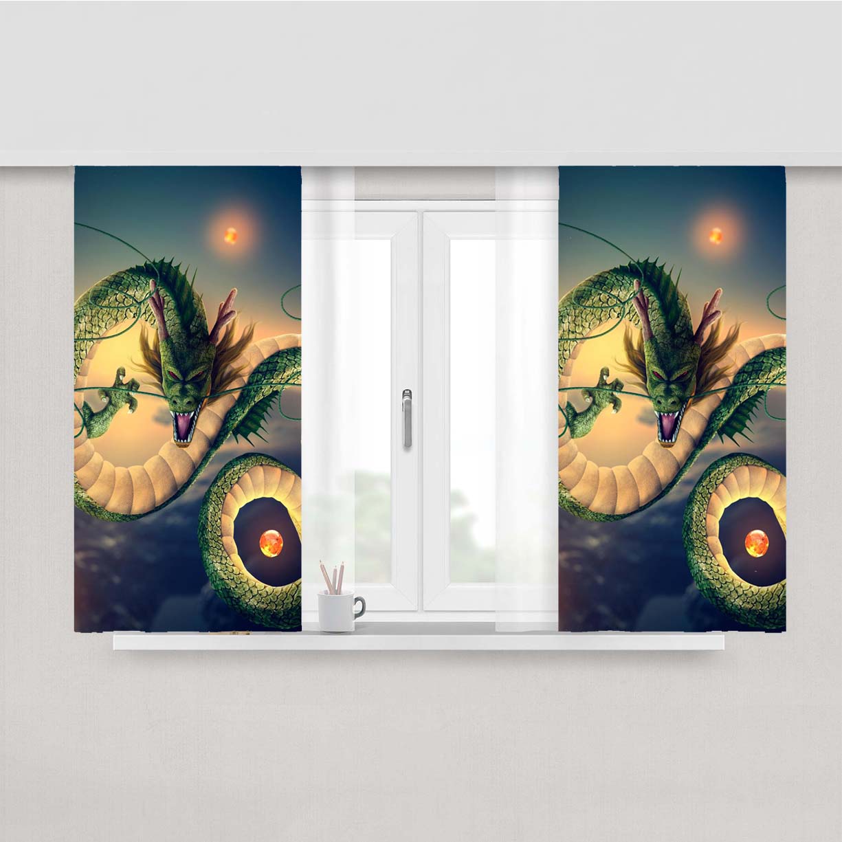 Shenron Dragon Ball Z Peach Skin Window Curtains
