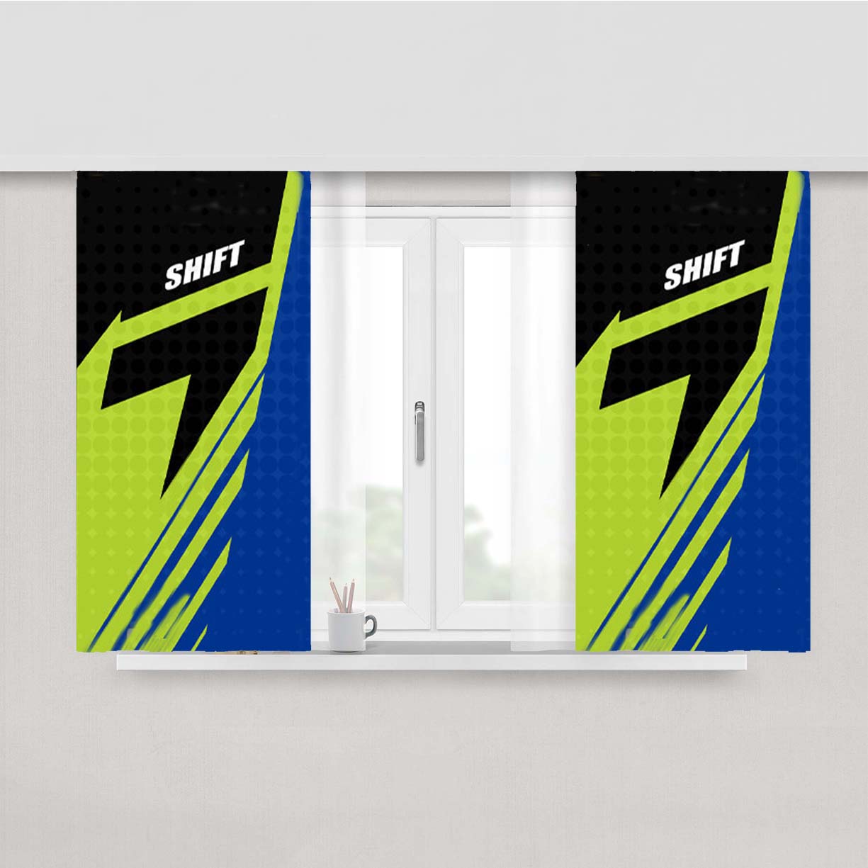 Shift Assault Jersey Faction A1 Peach Skin Window Curtains