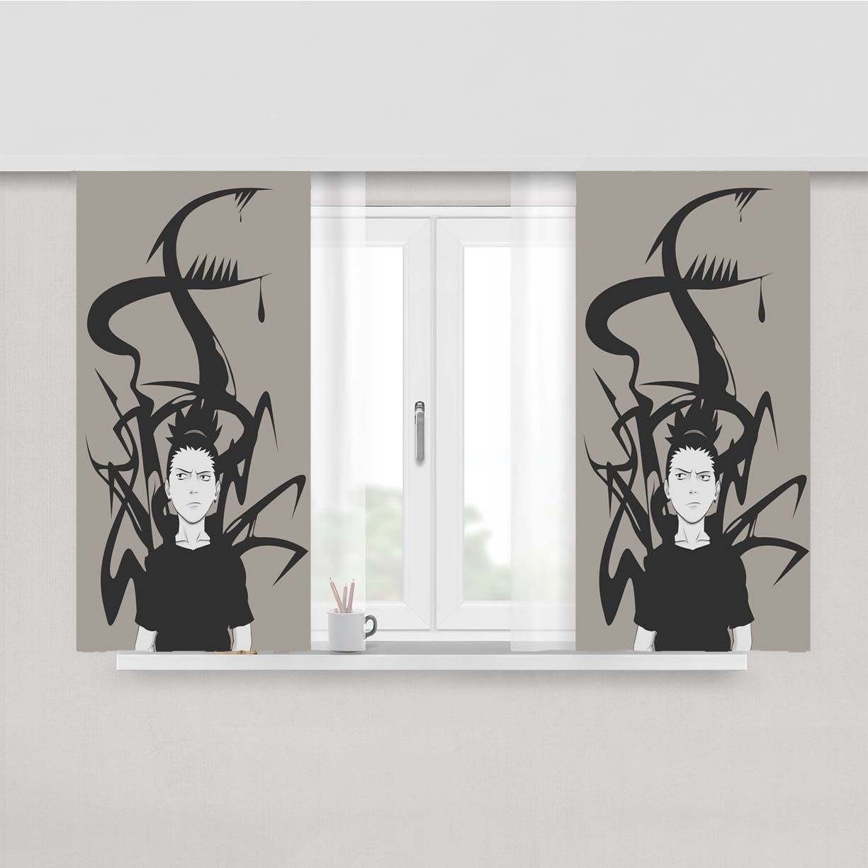 Shikamaru Peach Skin Window Curtains