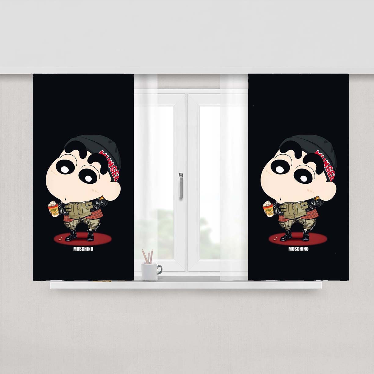Shincan Moschino Wallpaper Peach Skin Window Curtains