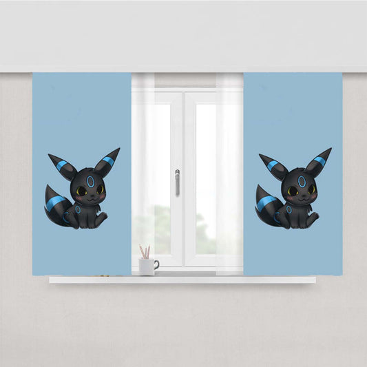 Shiny Umbreon Chibi Peach Skin Window Curtains