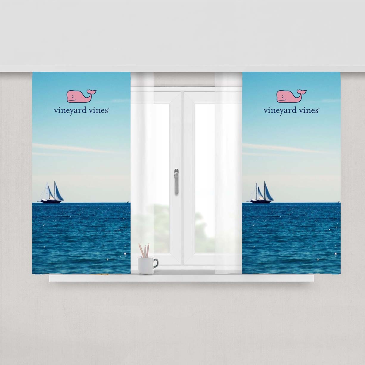 Ship Vineyard Vines Peach Skin Window Curtains