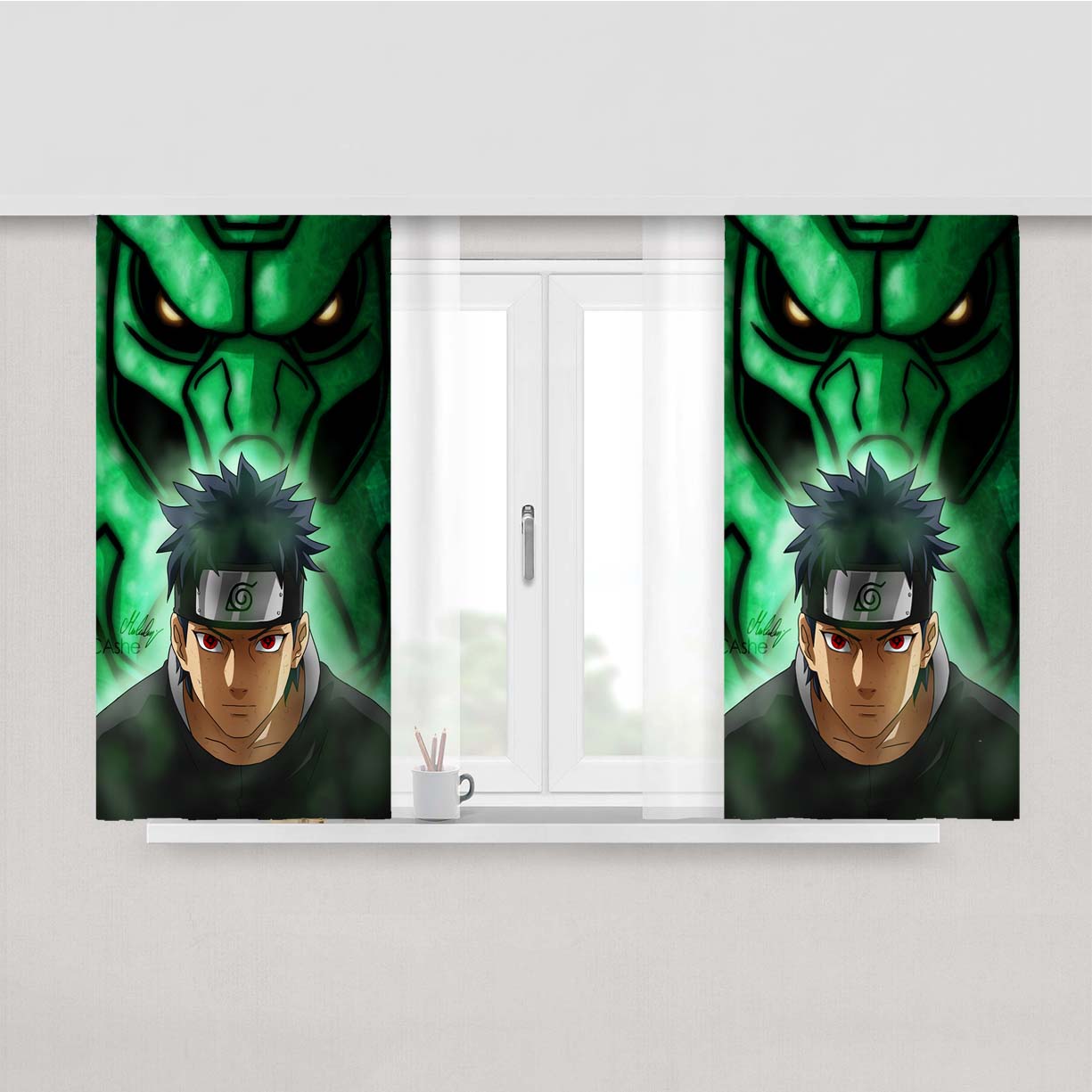 Shisui Uchiha Susanoo Biju Peach Skin Window Curtains
