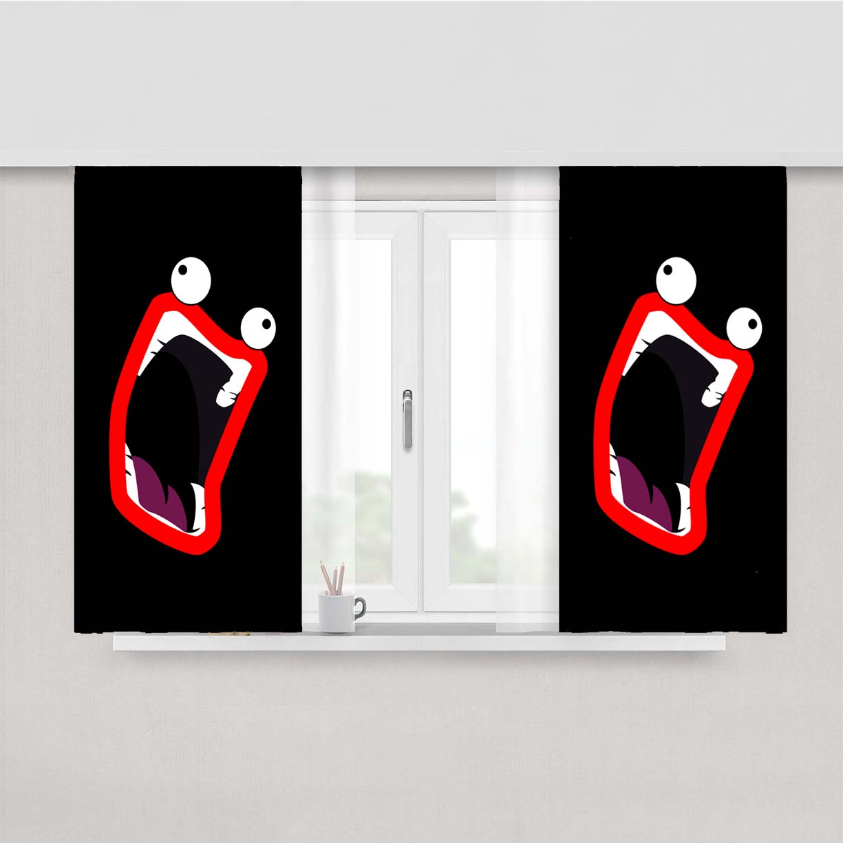 Shoop Da Woop Imma Firin Mah Lazor Face Peach Skin Window Curtains